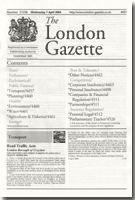 The London Gazette The London Gazette