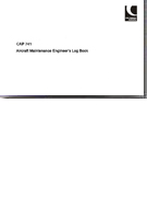 CAP 741 Aircraft Maintenance Engineers Log Book CAP 741 Aircraft Maintenance Engineers Log Book