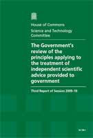 The Government's Review of the Principles Applying to the Treatment of Independent Scientifice Advice Provided to the Government - HC 158-I The Government's Review of the Principles Applying to the Treatment of Independent Scientifice Advice Provided to the Government - HC 158-I