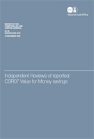 Independent Review of Reported CSR07 Value for Money Savings - HC 86
