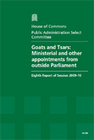 Goats and Tsars: Ministerial and Other Appointments from Outside Parliament - HC 330 Goats and Tsars: Ministerial and Other Appointments from Outside Parliament - HC 330