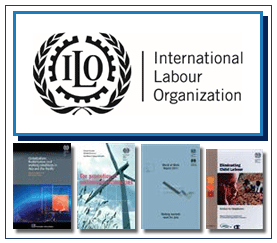 International Labour Organization text and official ILO logo black on white.