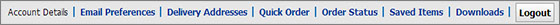 'Your Account' navigation bar