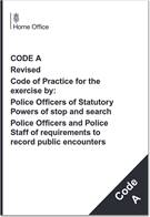 Police and Criminal Evidence Act 1984 (PACE) - CODE A  - Front